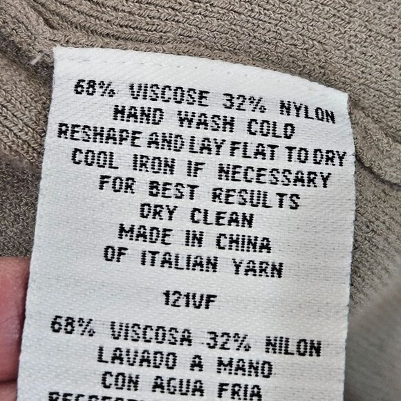 Eileen Fisher Cardigan Large Italian Yarn Beige Tan Open Front Sweater Career - Picture 9 of 9